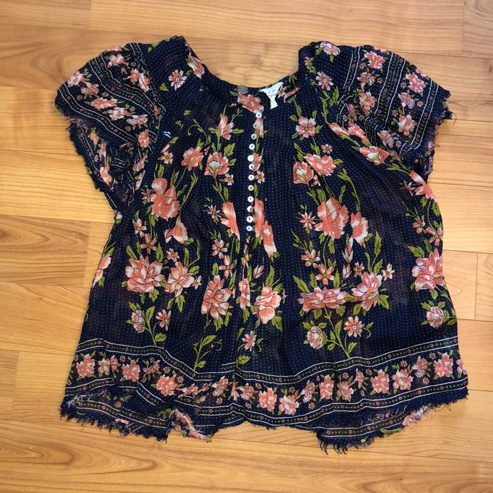 Free People Flower Pattered Shirt